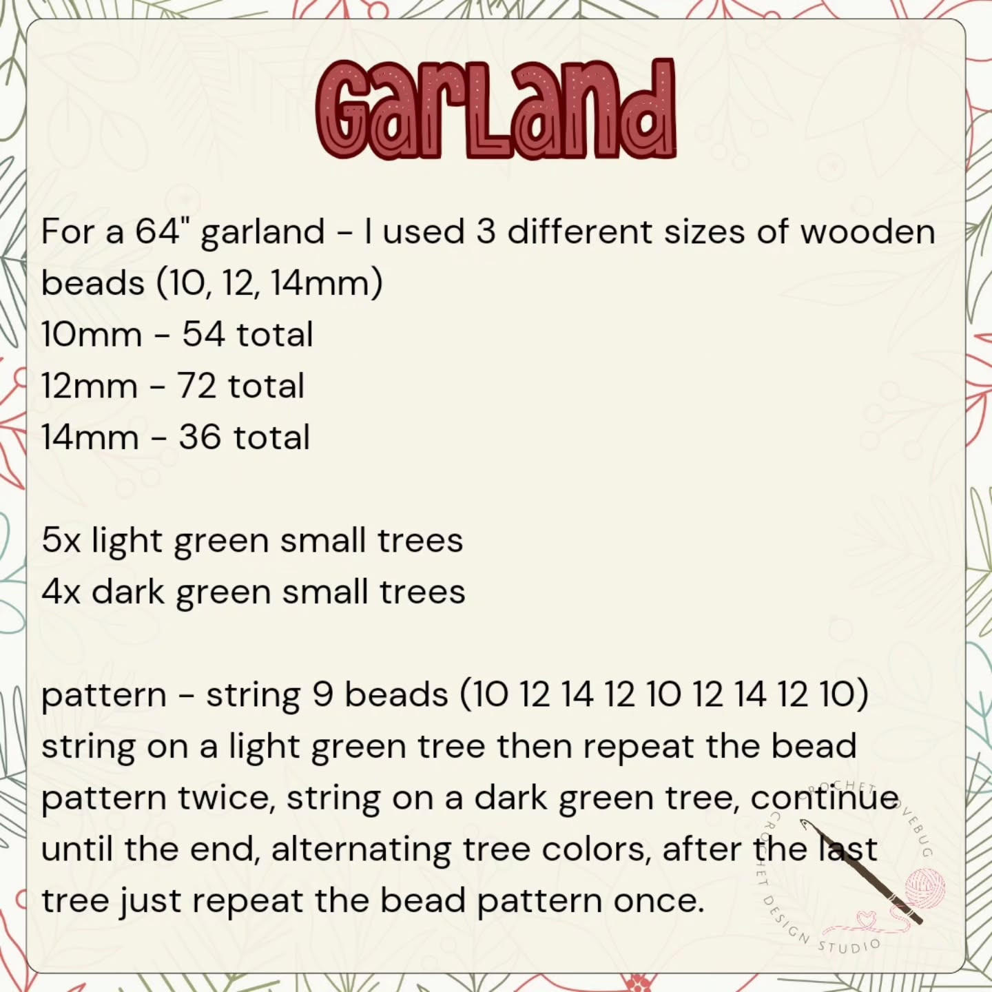 Free Crochet Pattern: Bobble Tree Gift Toppers or Garland