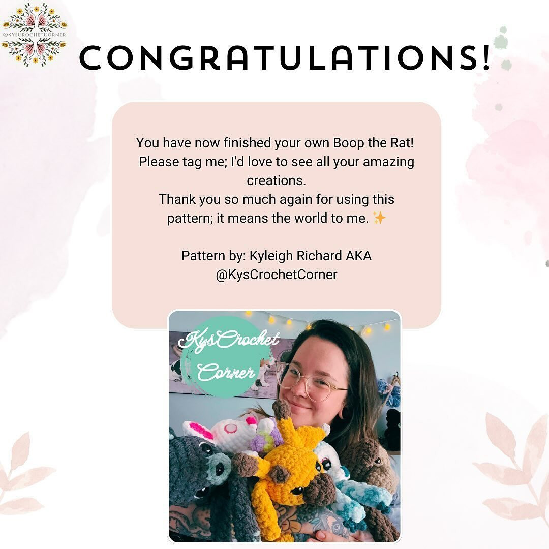 Free Crochet Pattern: Boop the Rat Amigurumi
