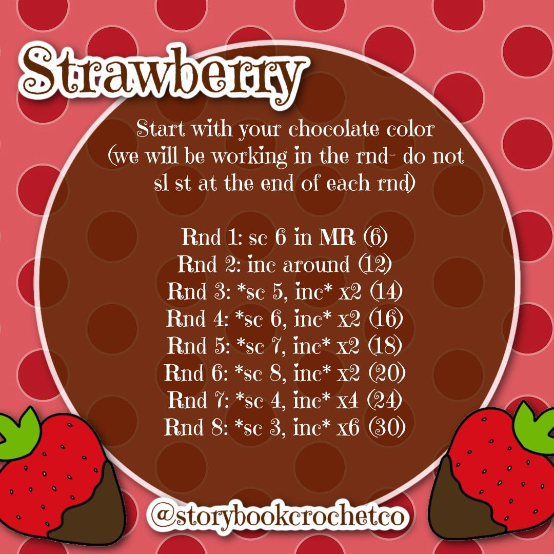 Free Crochet Pattern: Chocolate Covered Strawberries