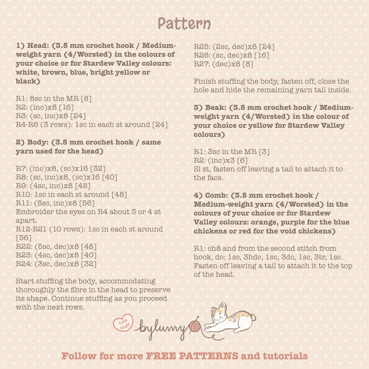 Free Crochet Pattern: Chonkiest Chickens