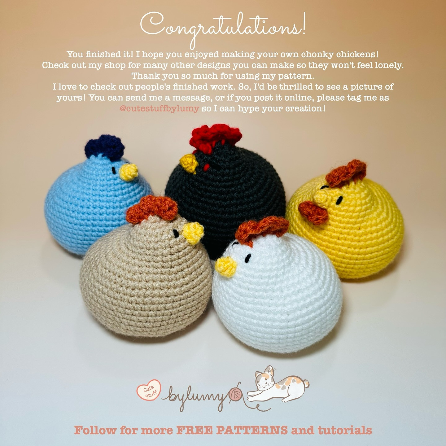Free Crochet Pattern: Chonkiest Chickens