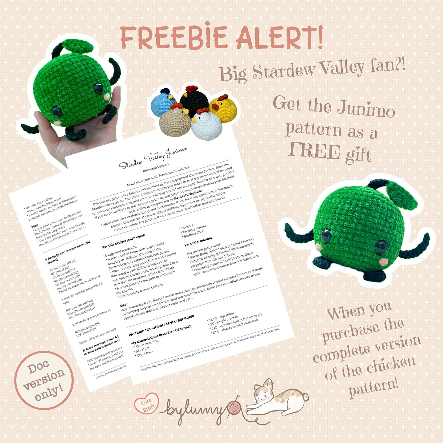 Free Crochet Pattern: Chonkiest Chickens
