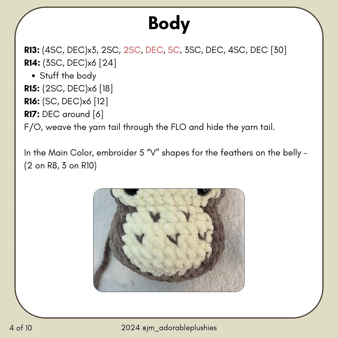 Free Crochet Pattern: Chubby Owl Plushie