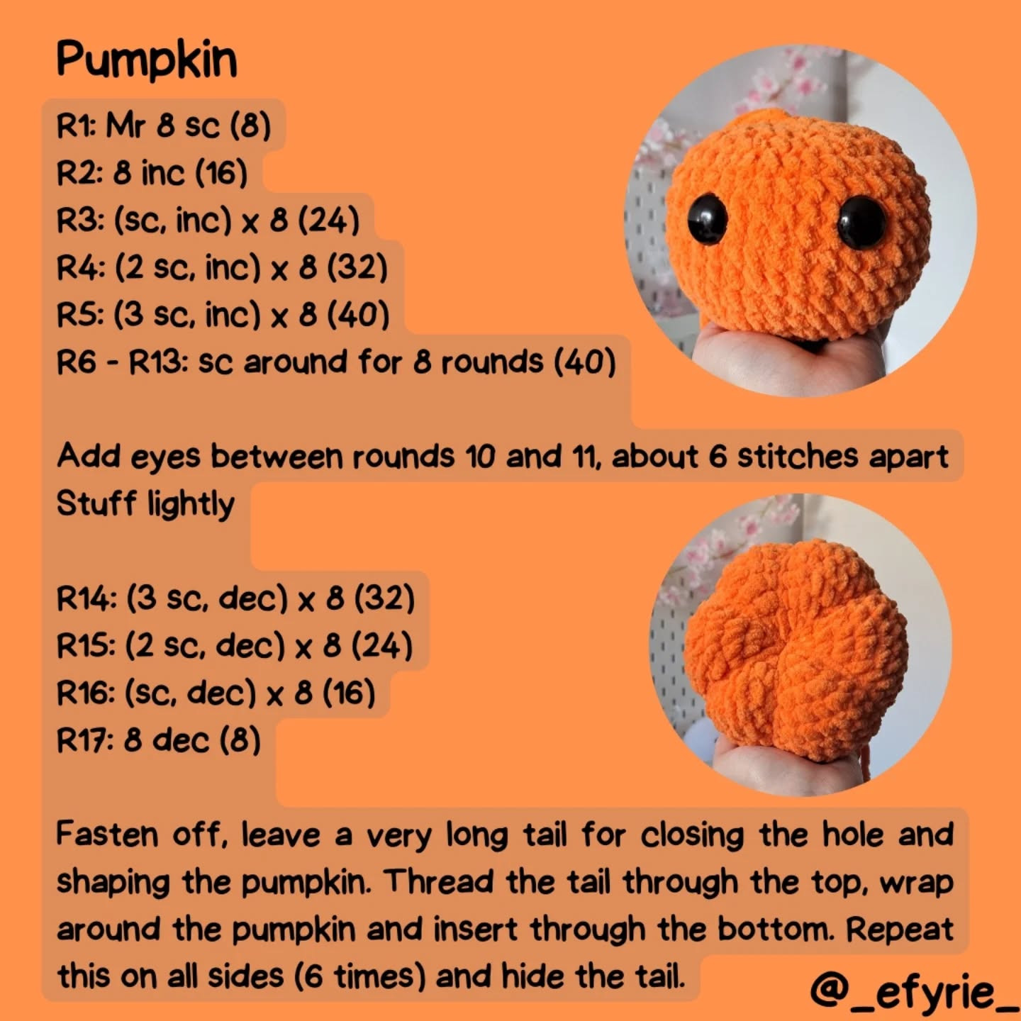 Free Crochet Pattern: Chunky Pumpkin Amigurumi