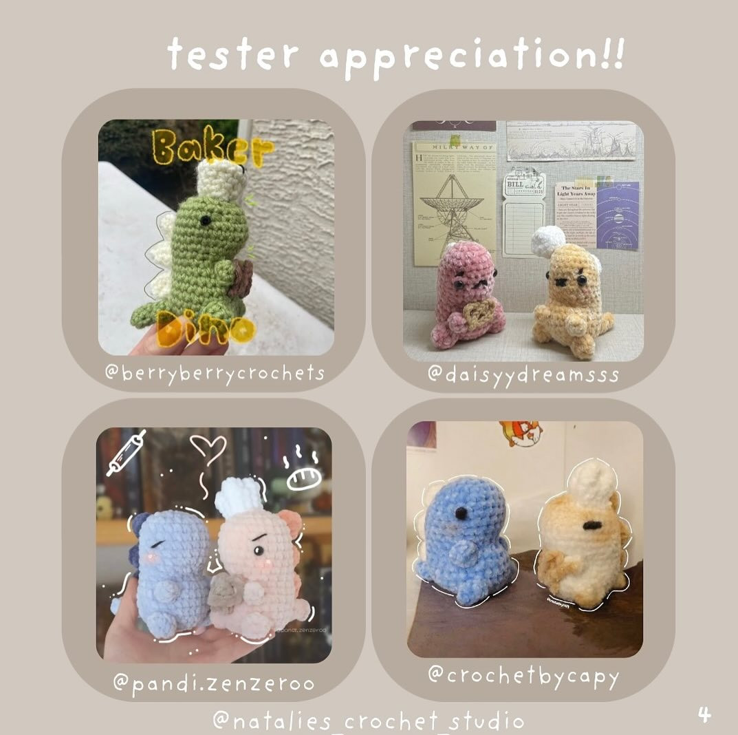 Free Crochet Pattern: Classic & Baker Dino Amigurumi