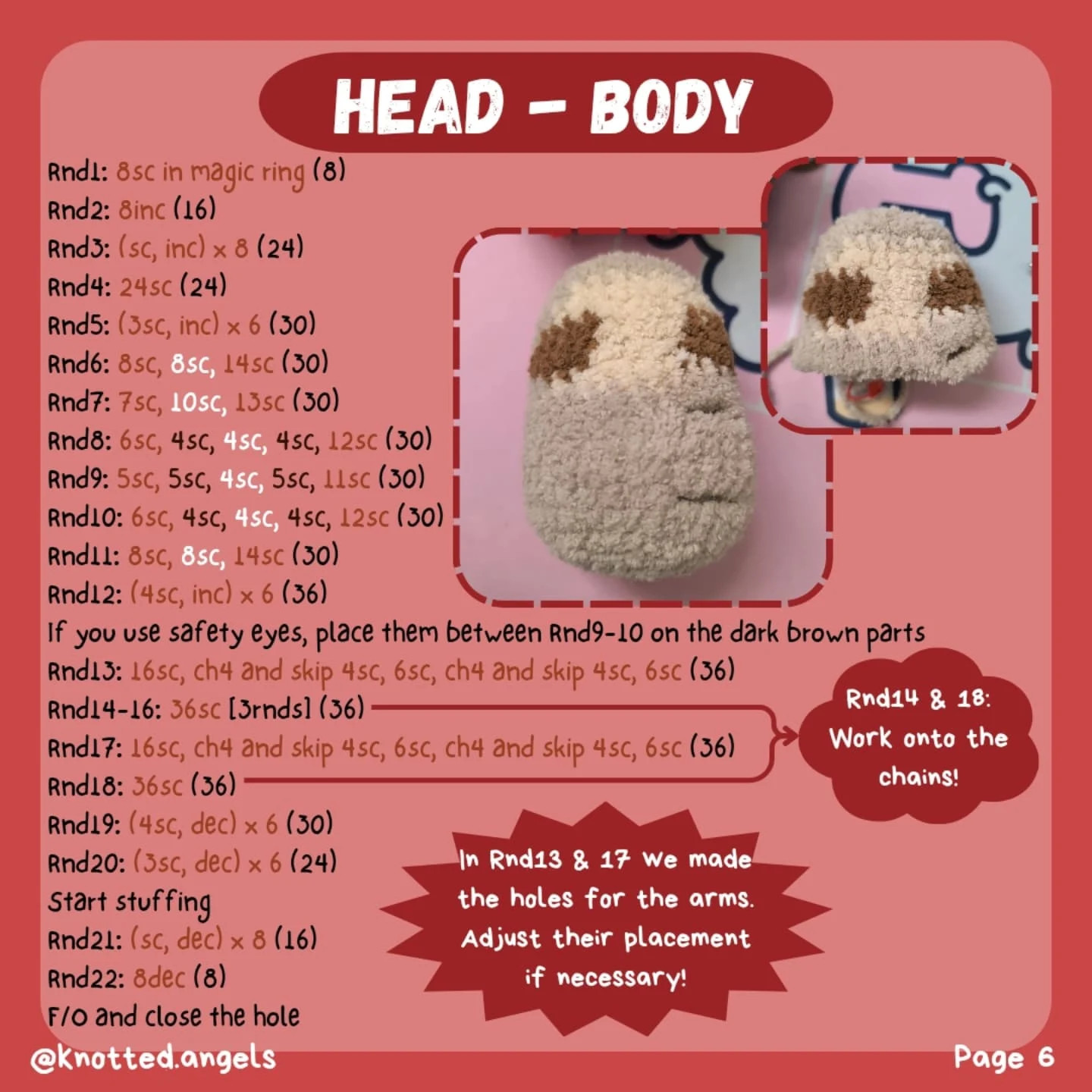 Free Crochet Pattern: Clingy Valentine's Sloth Amigurumi