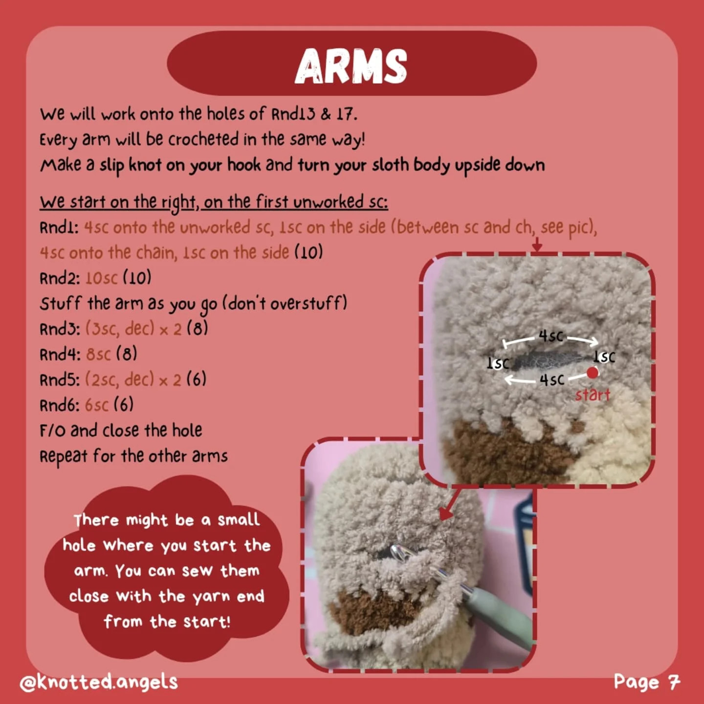 Free Crochet Pattern: Clingy Valentine's Sloth Amigurumi