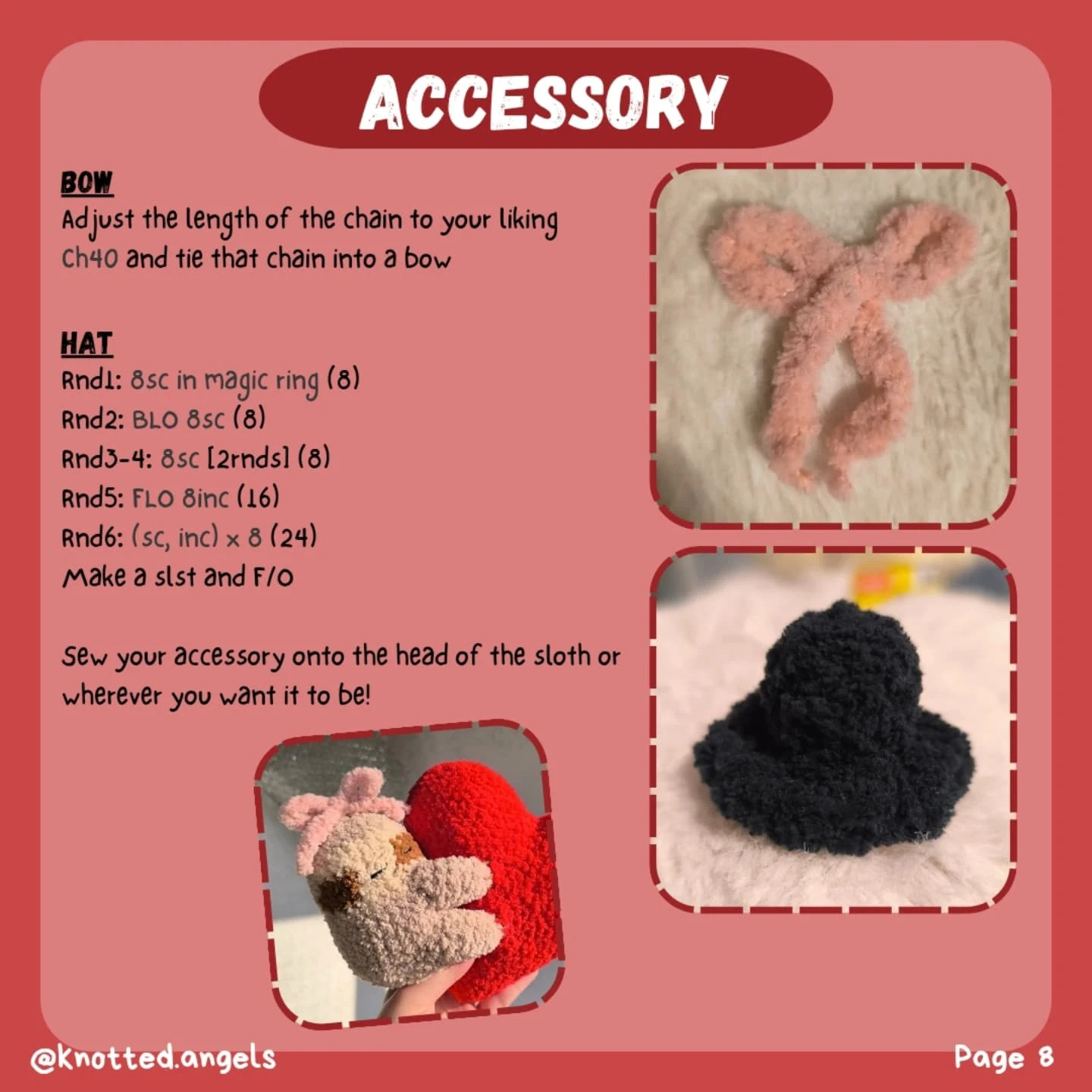 Free Crochet Pattern: Clingy Valentine's Sloth Amigurumi