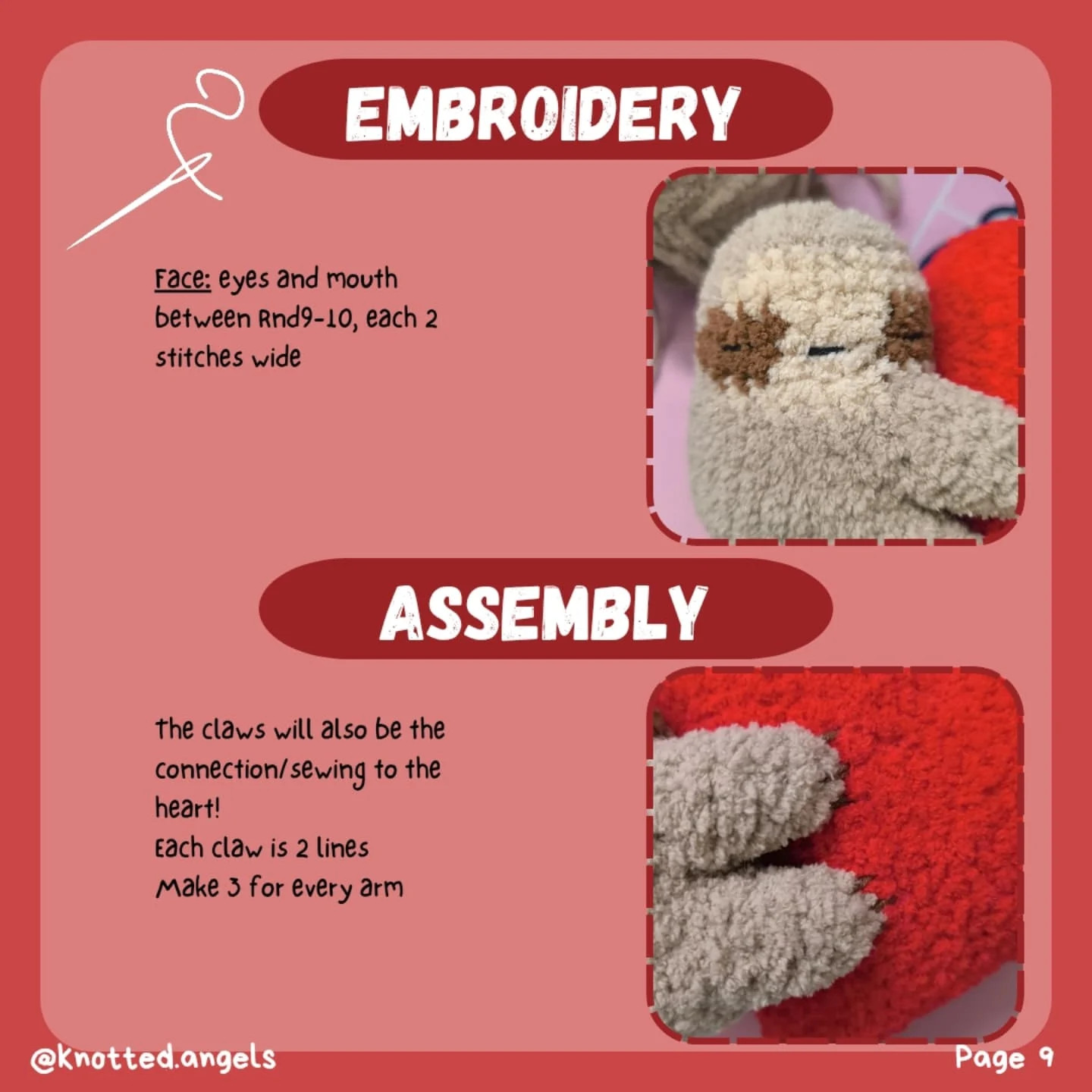 Free Crochet Pattern: Clingy Valentine's Sloth Amigurumi