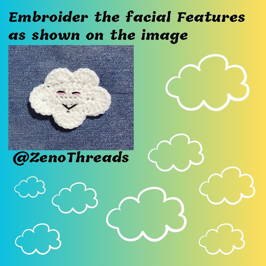 Free Crochet Pattern: Cloud and Kitty Appliqués
