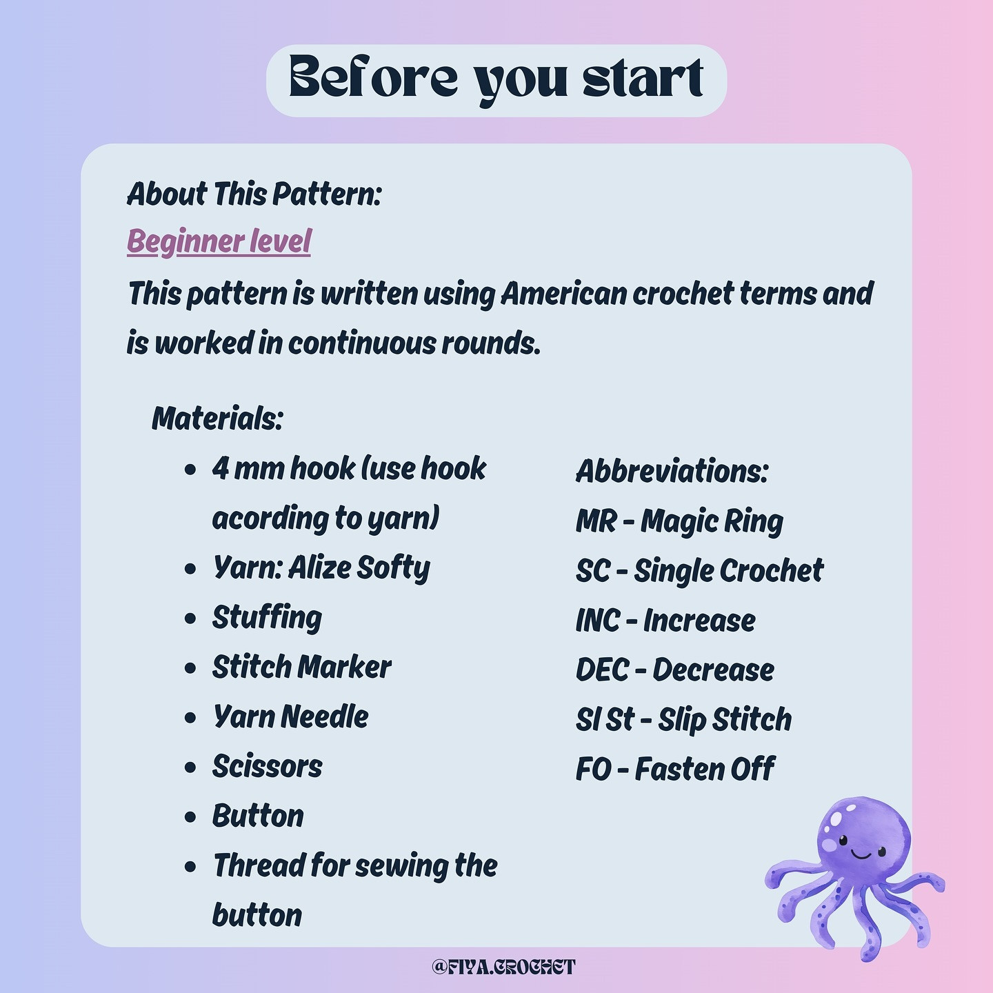 Free Crochet Pattern: Coraline Cat Squid