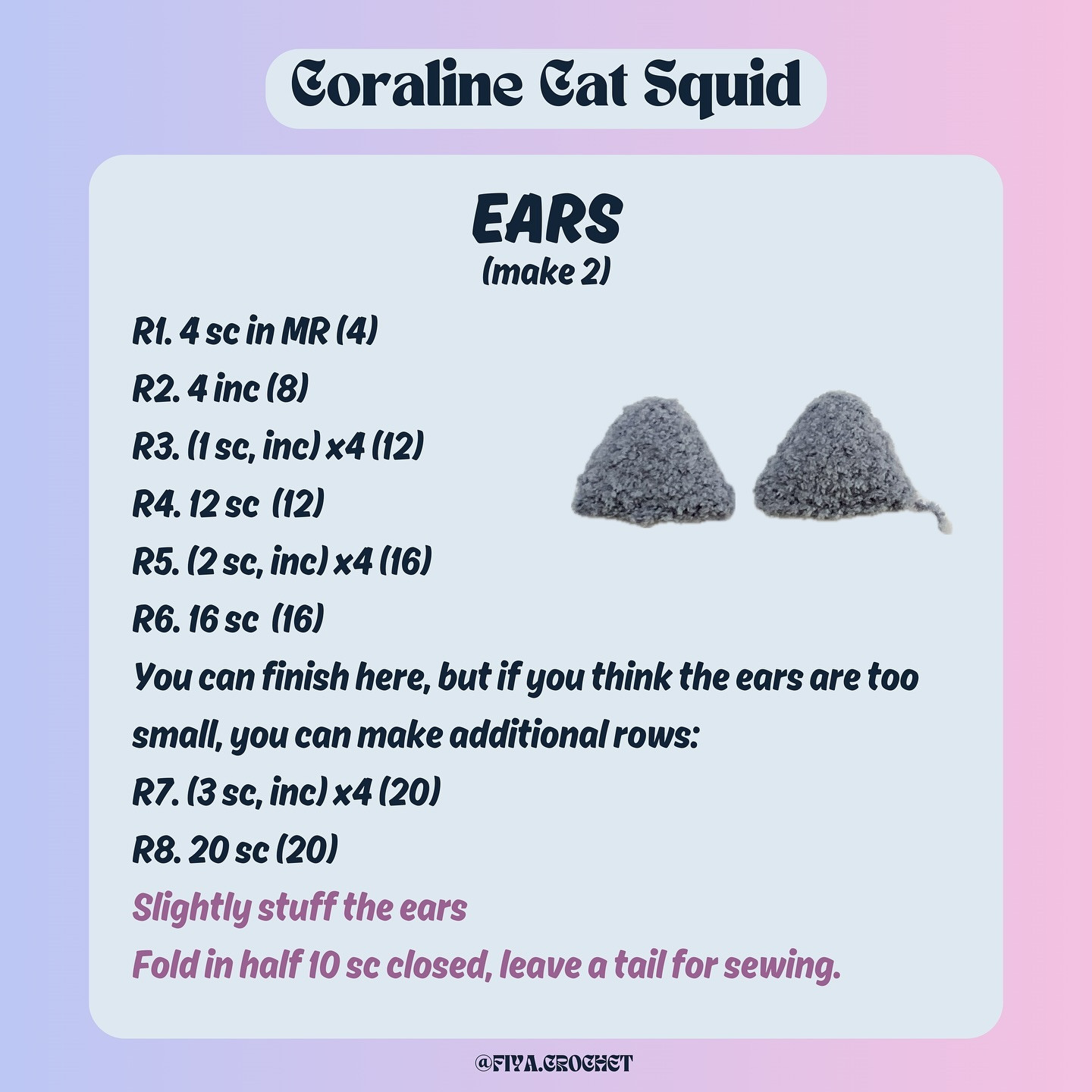 Free Crochet Pattern: Coraline Cat Squid