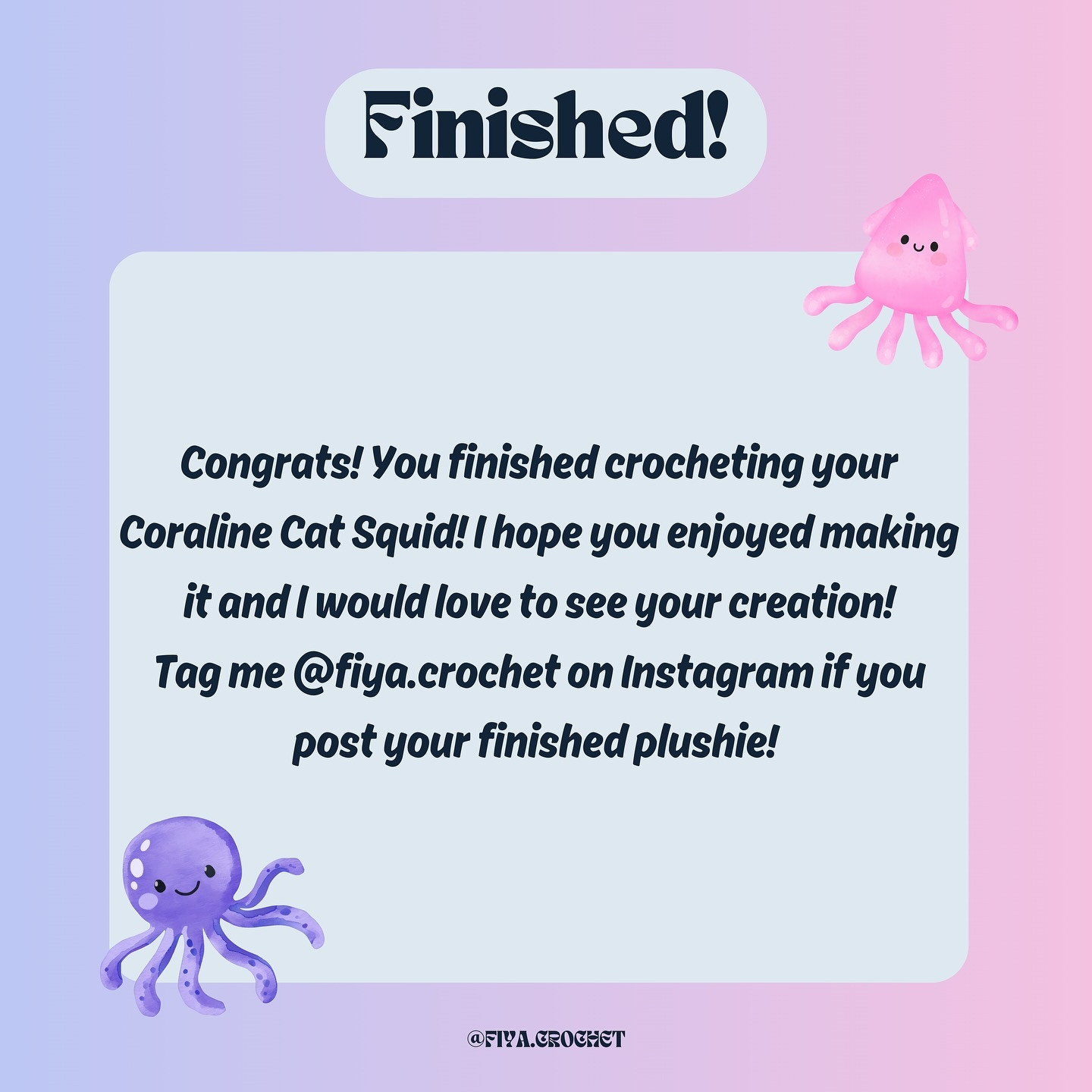 Free Crochet Pattern: Coraline Cat Squid