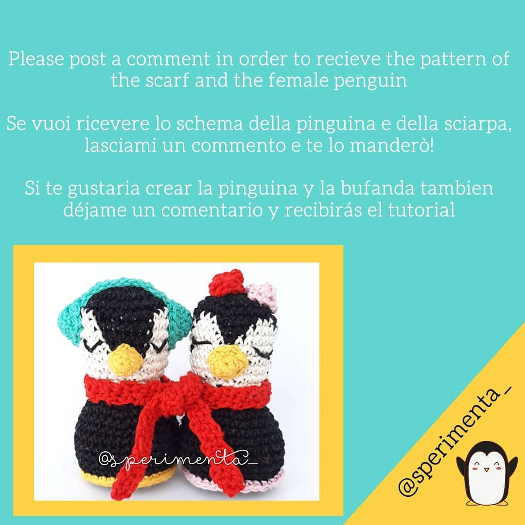 Free Crochet Pattern: Couple Penguins Sharing a Scarf