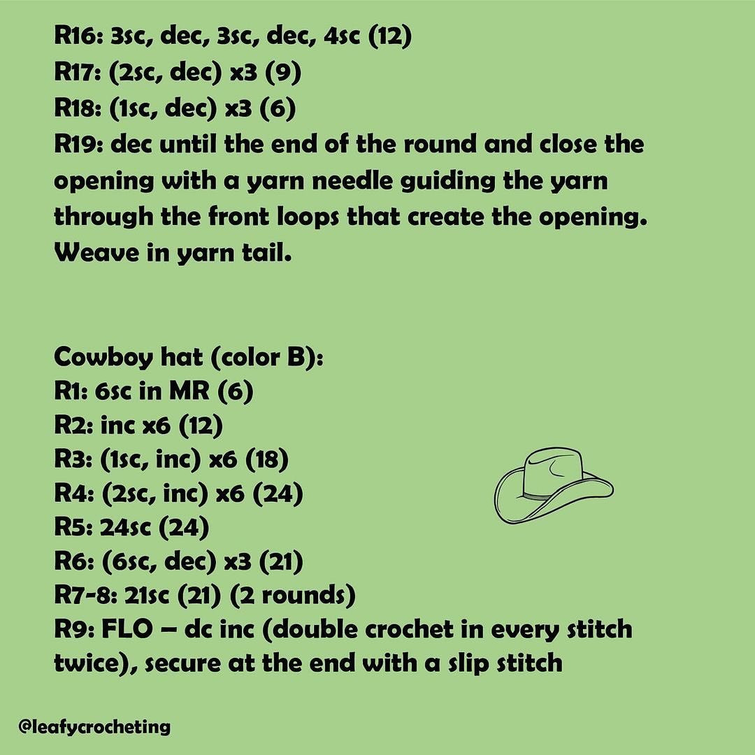 Free Crochet Pattern: Cowboy Pickle Amigurumi