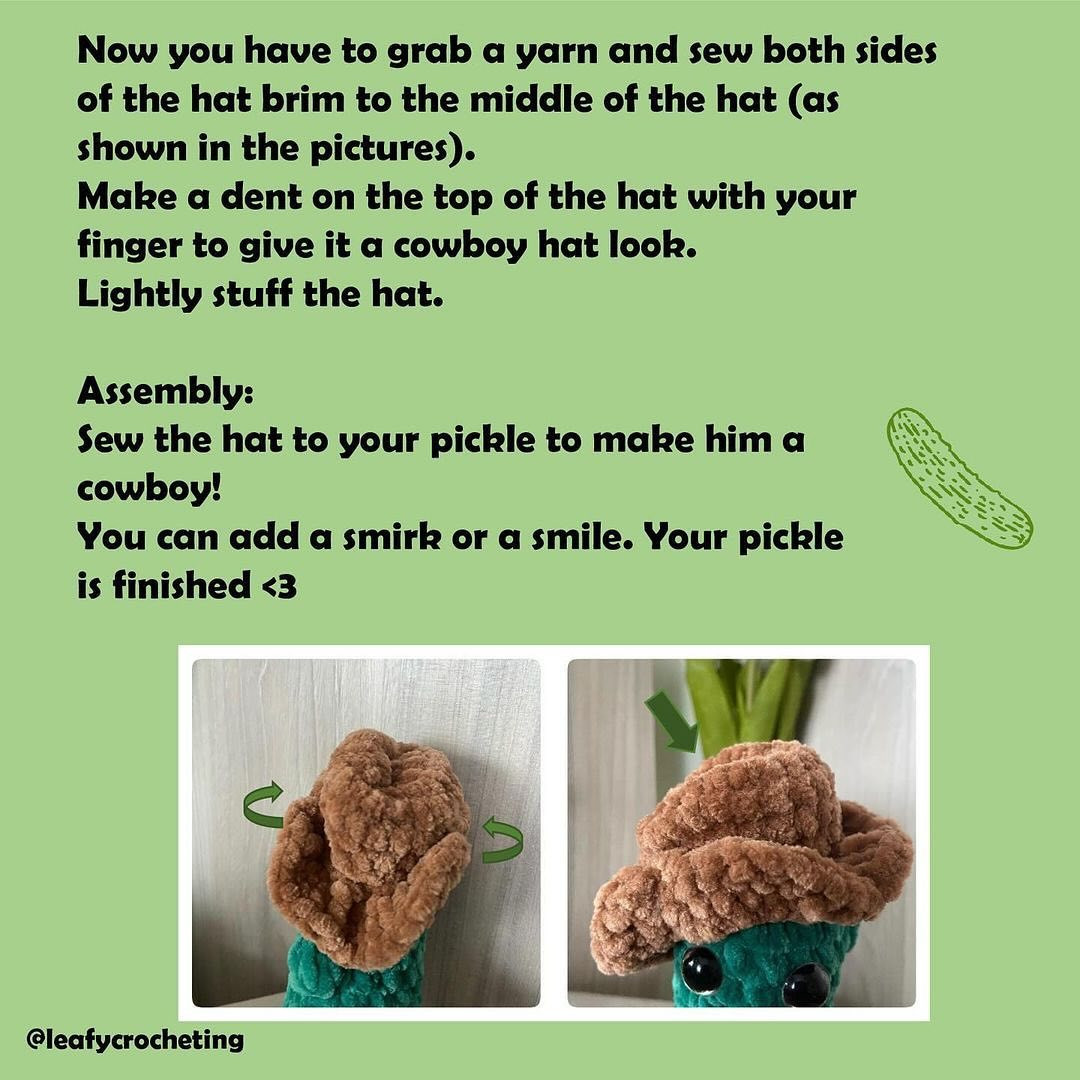 Free Crochet Pattern: Cowboy Pickle Amigurumi