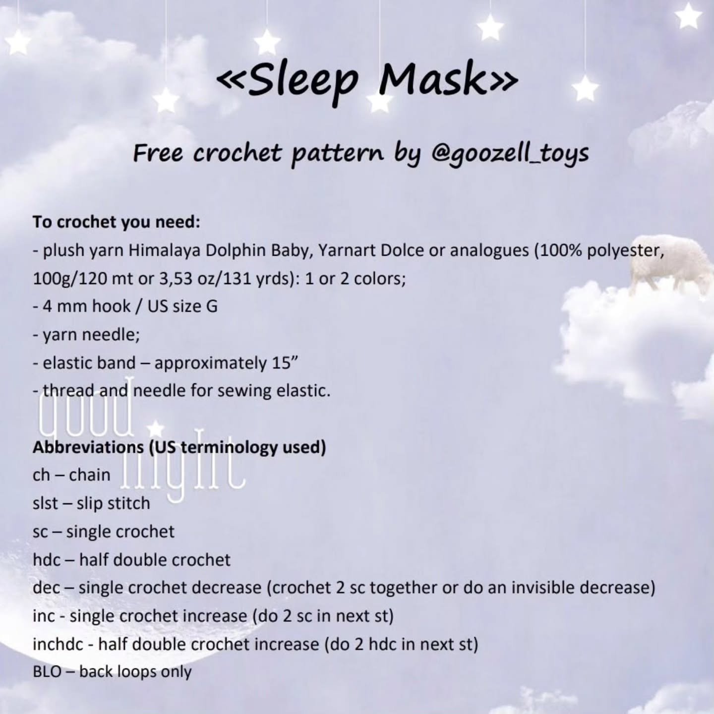 Free Crochet Pattern: Cozy Sleep Mask
