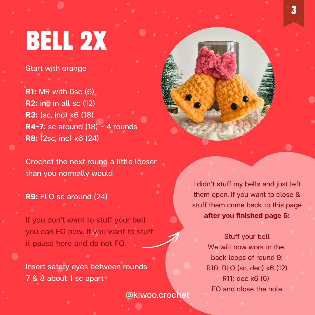 Free Crochet Pattern: Cute Christmas Bells