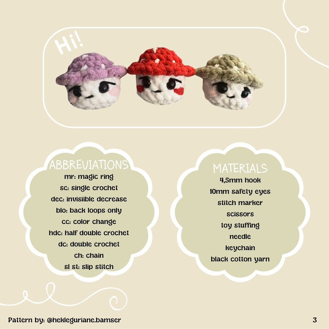 Free Crochet Pattern: Cute Lil' Mushroom Keychains