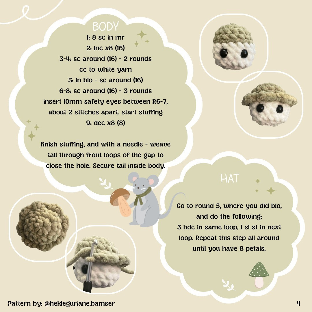 Free Crochet Pattern: Cute Lil' Mushroom Keychains