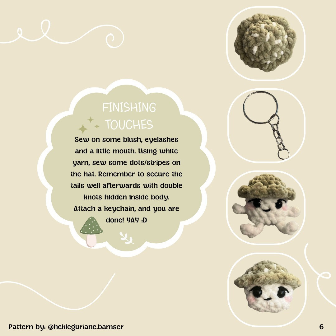 Free Crochet Pattern: Cute Lil' Mushroom Keychains
