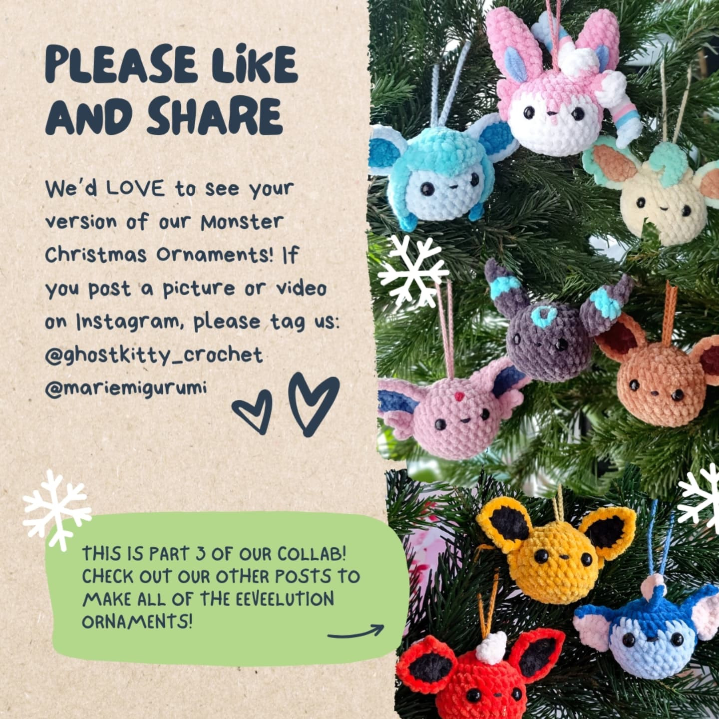 Free Crochet Pattern: Cute Monster Christmas Ornaments