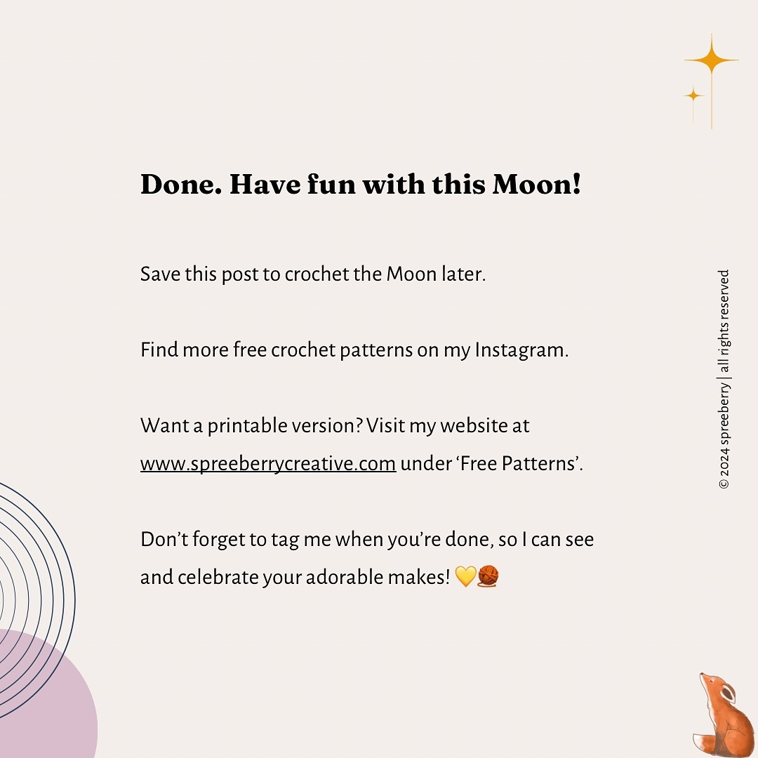 Free Crochet Pattern: Cute Moon Plushie