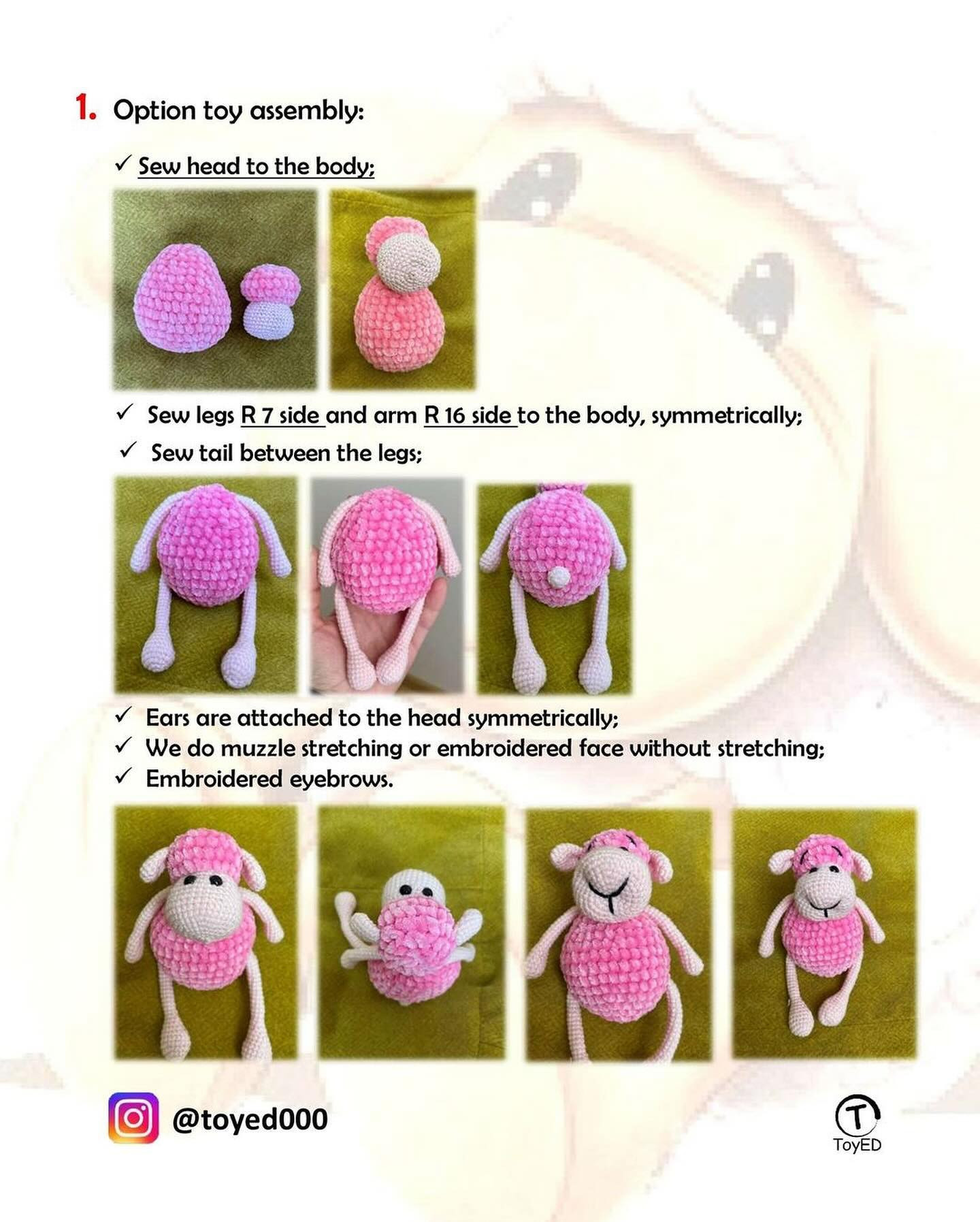 Free Crochet Pattern: Cute Pink Sheep Amigurumi