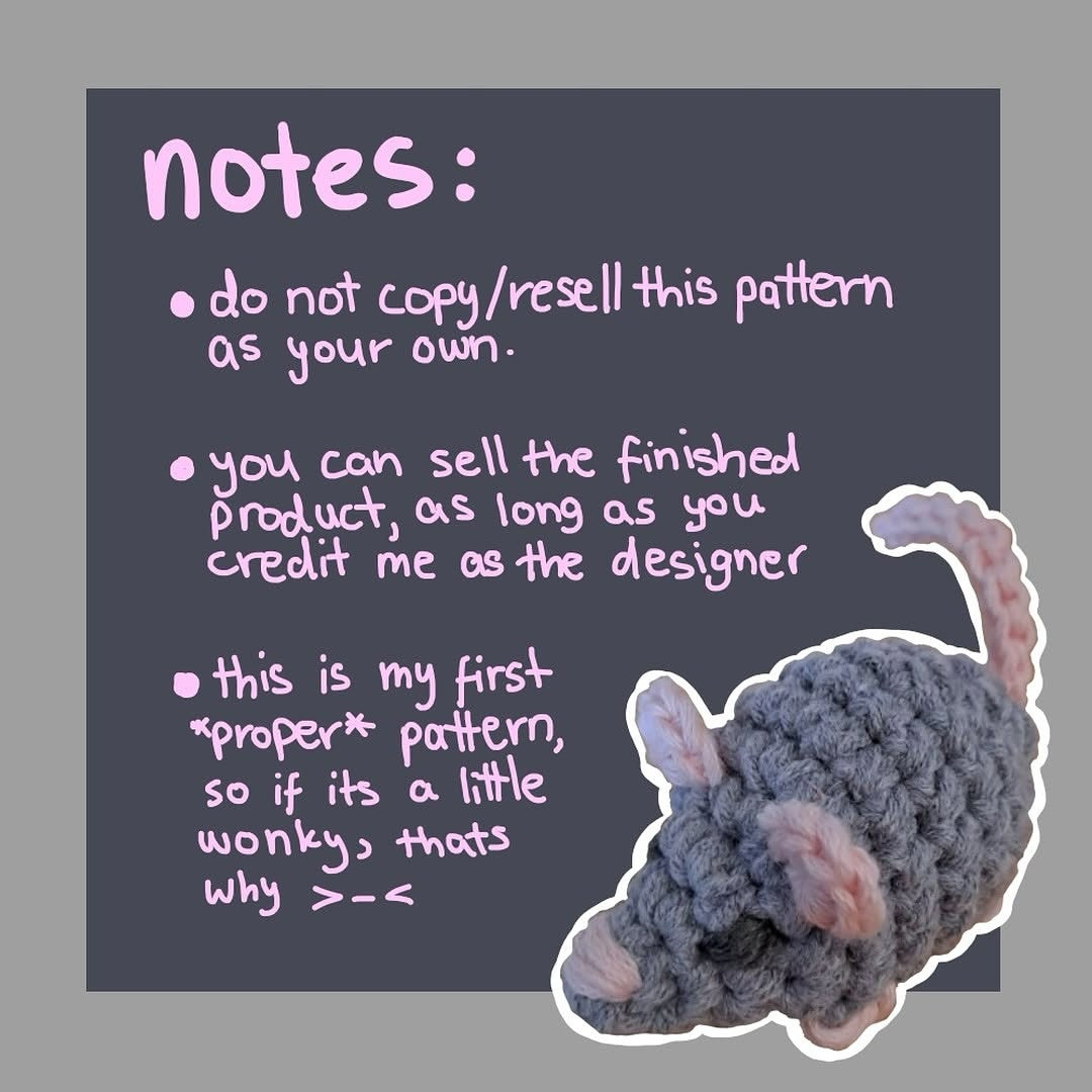 Free Crochet Pattern: Cute Rat Keychain