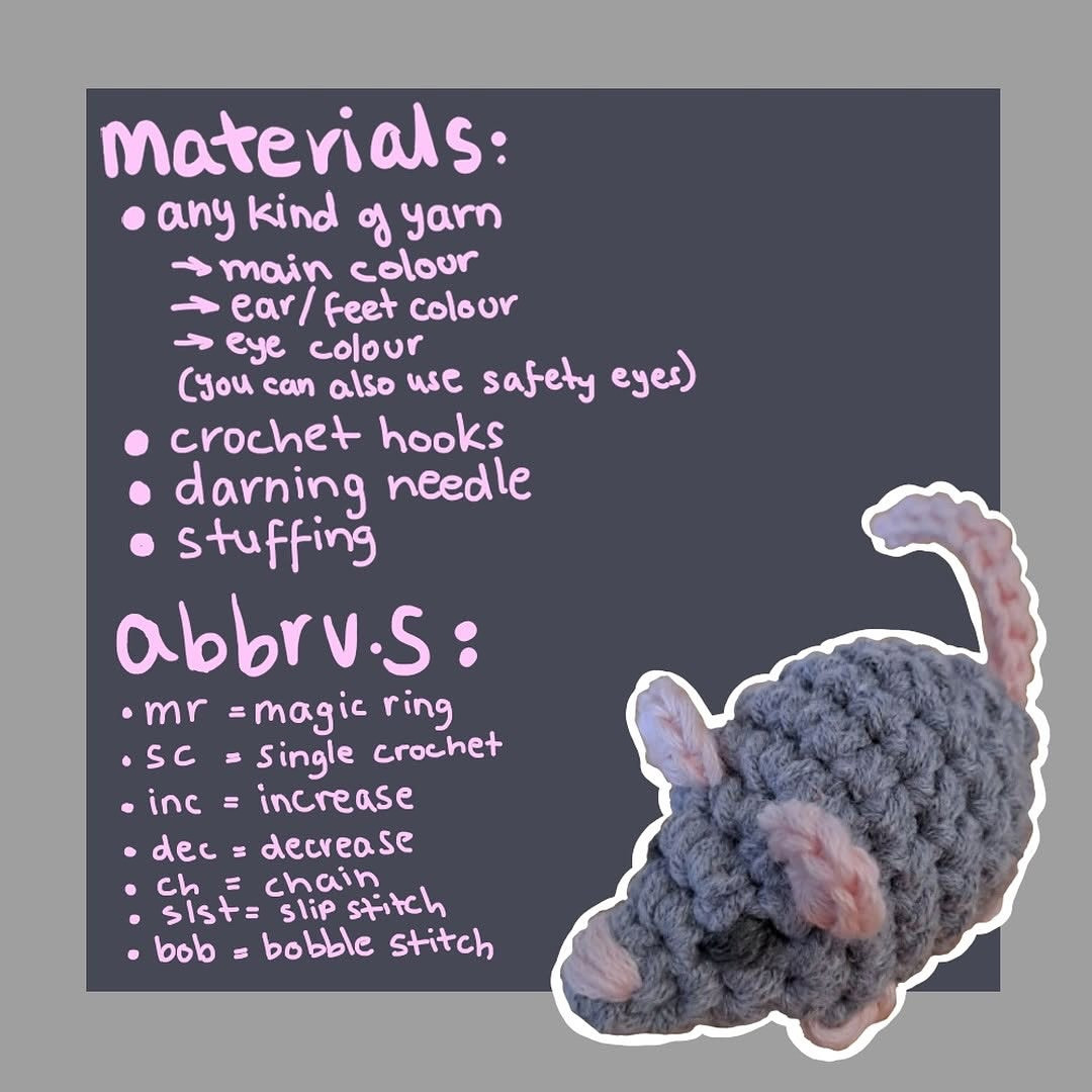 Free Crochet Pattern: Cute Rat Keychain