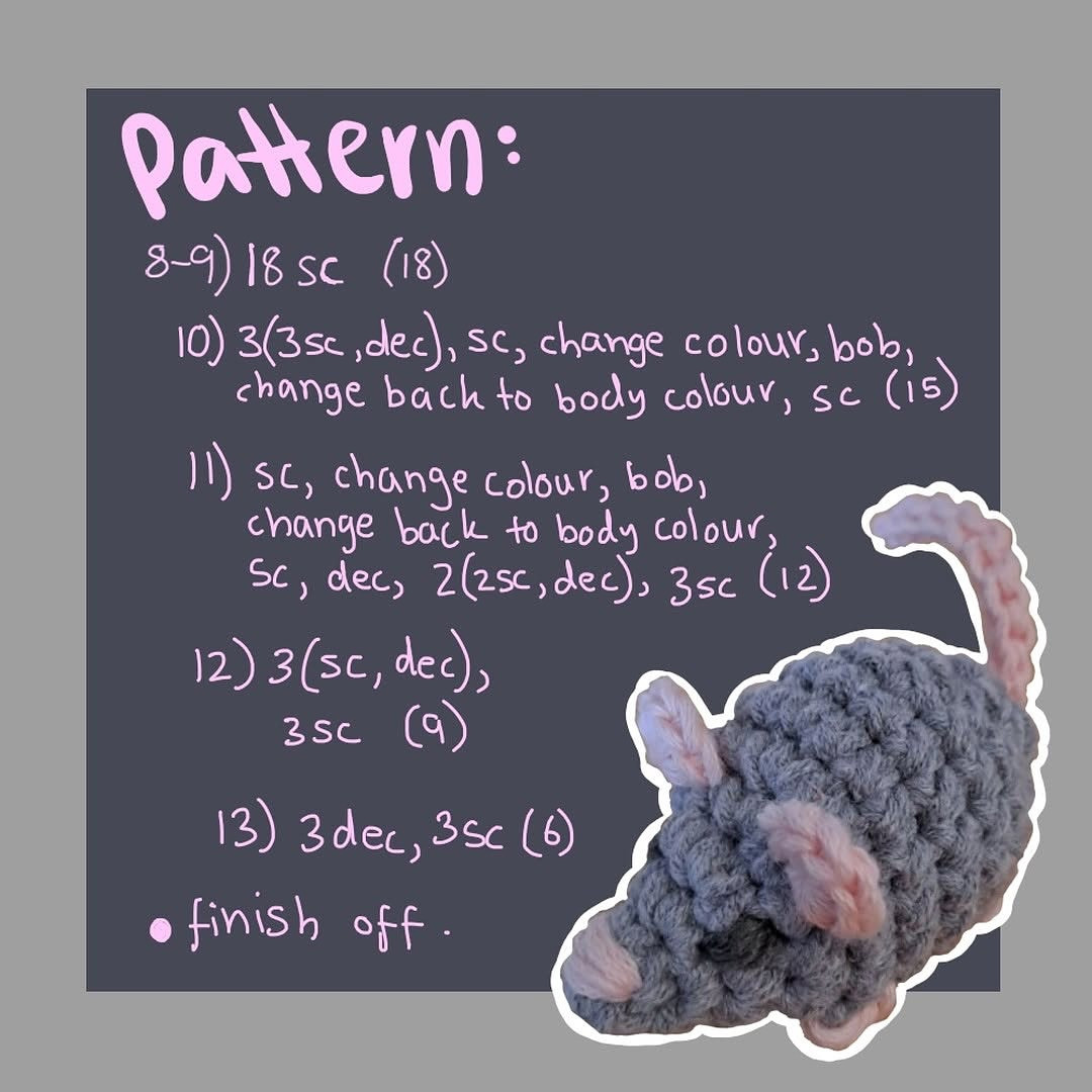 Free Crochet Pattern: Cute Rat Keychain