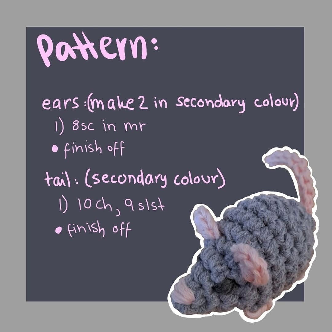Free Crochet Pattern: Cute Rat Keychain