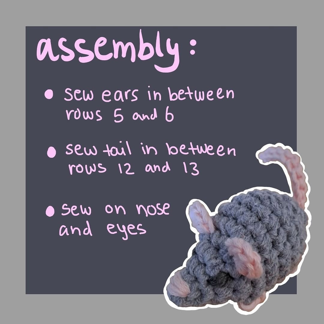 Free Crochet Pattern: Cute Rat Keychain