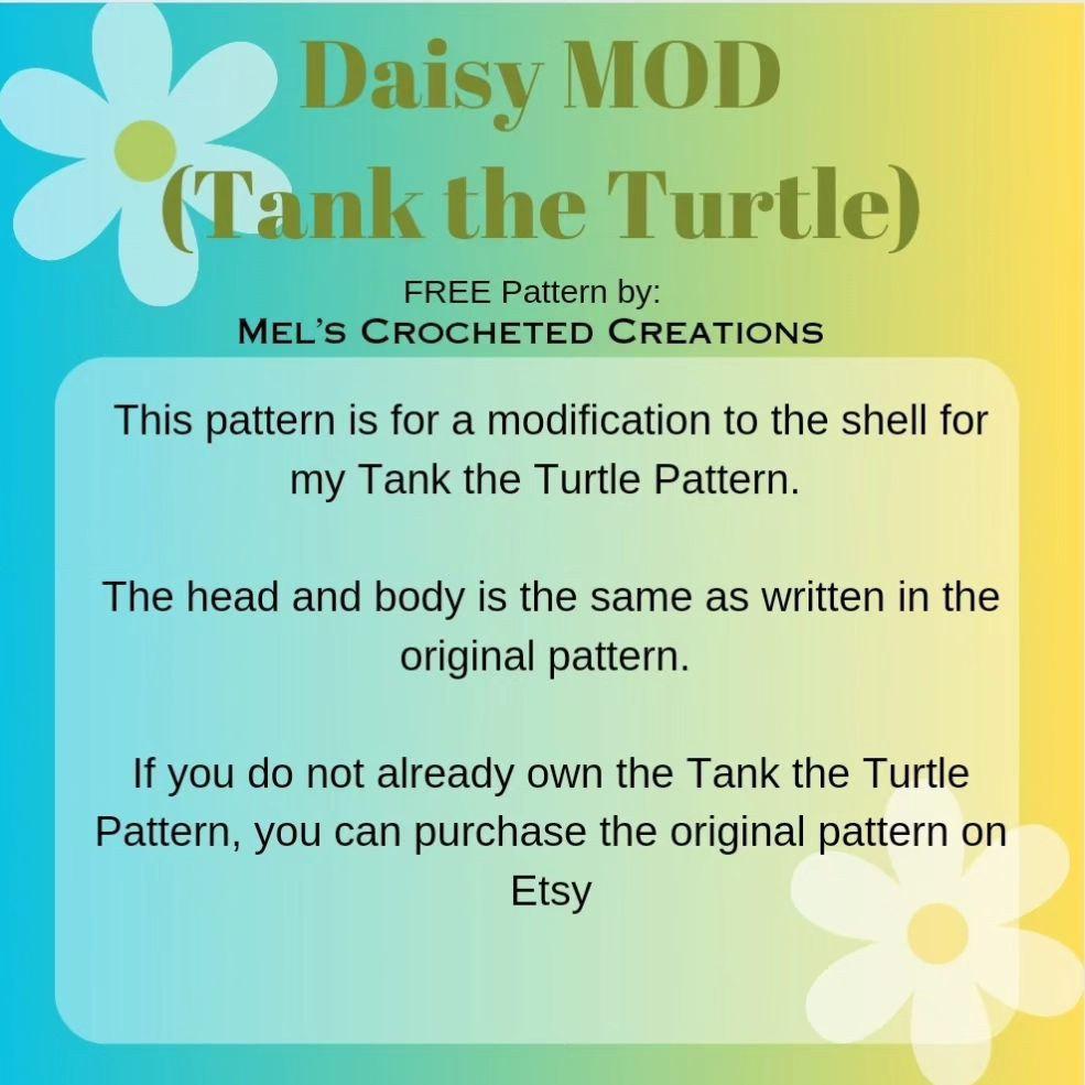 Free Crochet Pattern: Daisy MOD Tank the Turtle