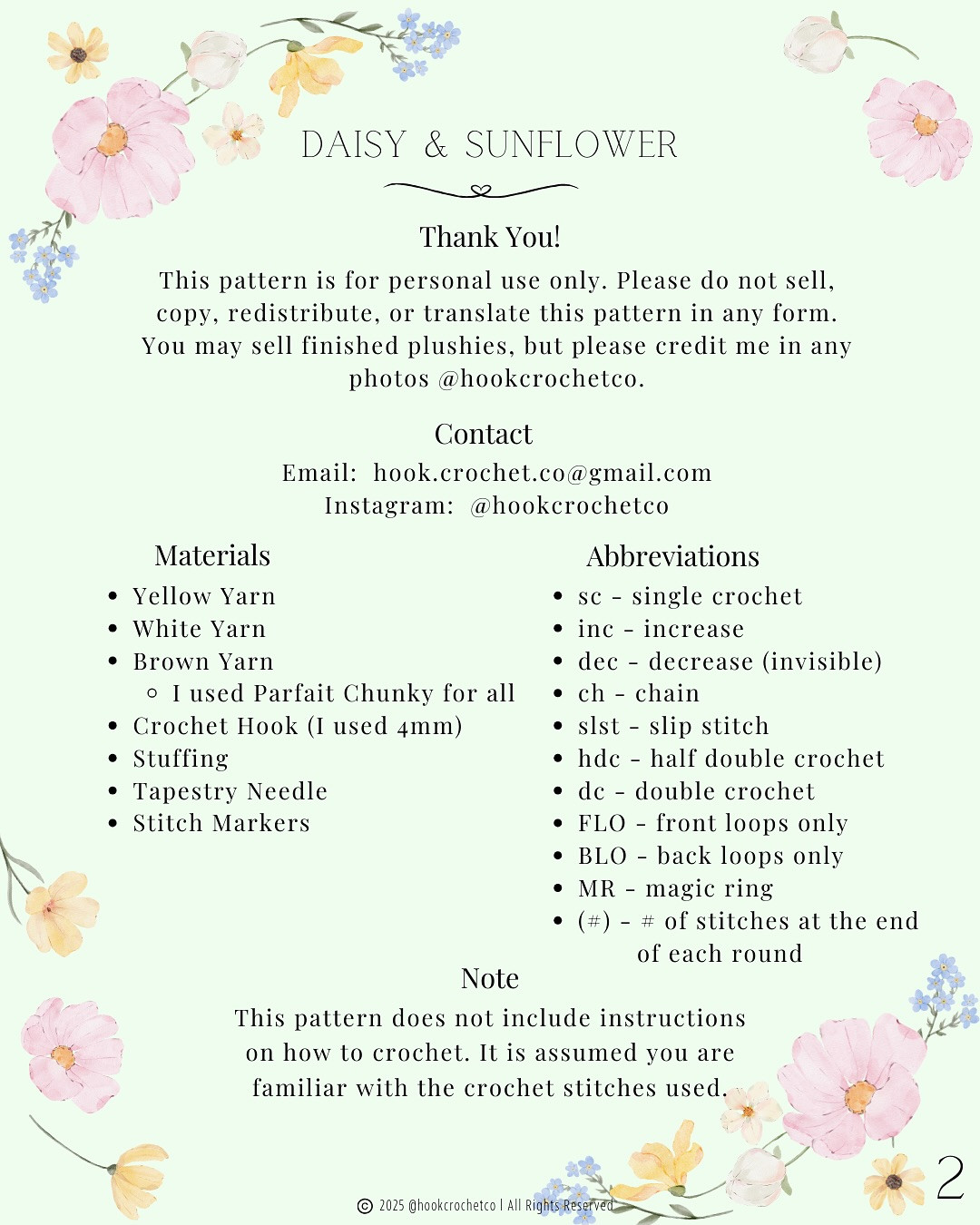 Free Crochet Pattern: Daisy & Sunflower