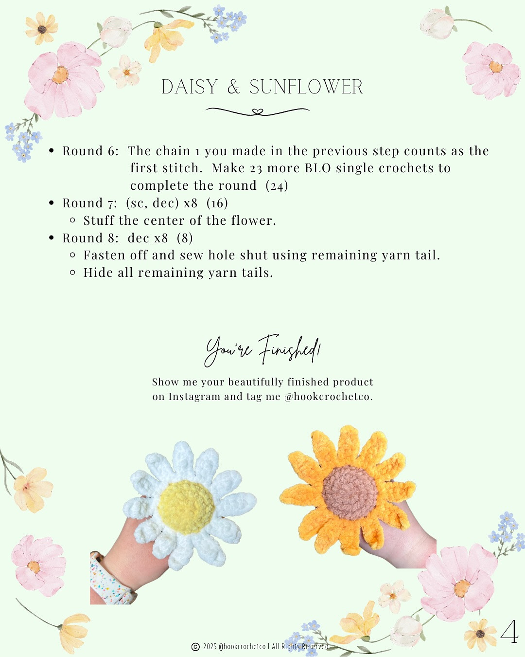 Free Crochet Pattern: Daisy & Sunflower