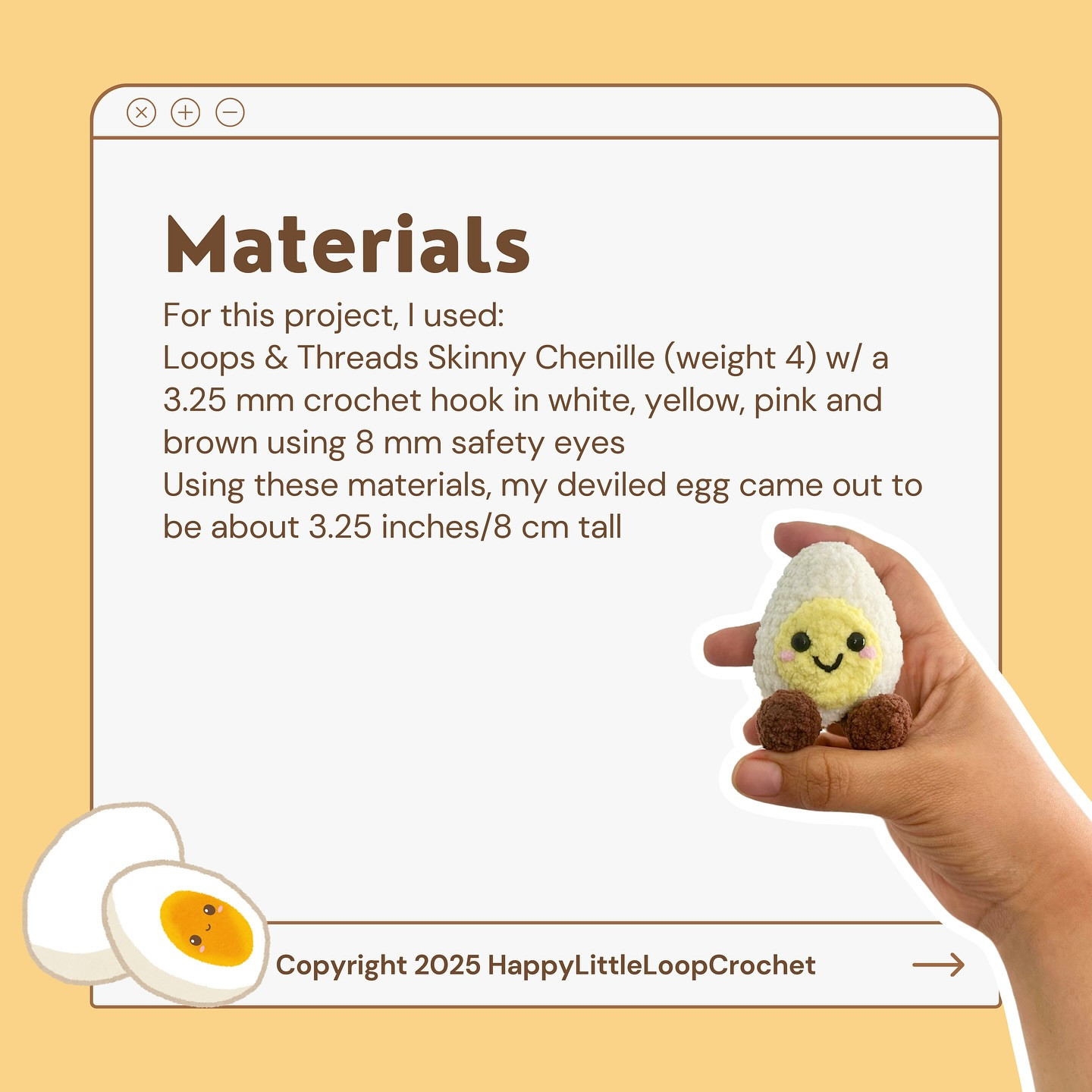 Free Crochet Pattern: Danny the Deviled Egg Amigurumi