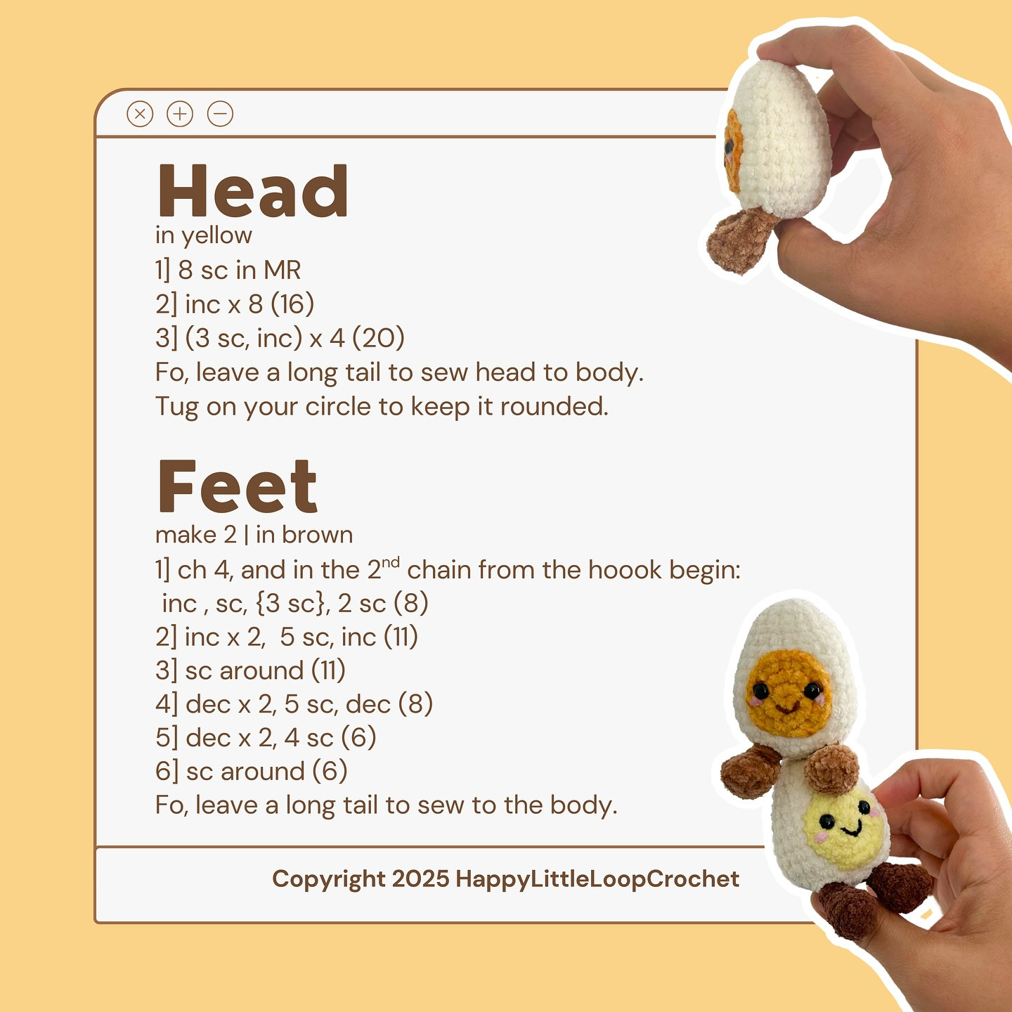 Free Crochet Pattern: Danny the Deviled Egg Amigurumi