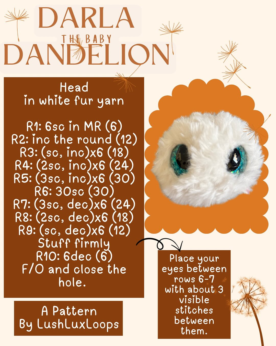 Free Crochet Pattern: Darla the Baby Dandelion Amigurumi
