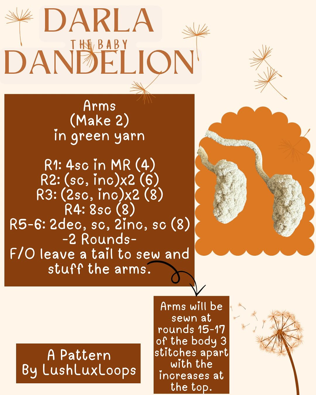 Free Crochet Pattern: Darla the Baby Dandelion Amigurumi