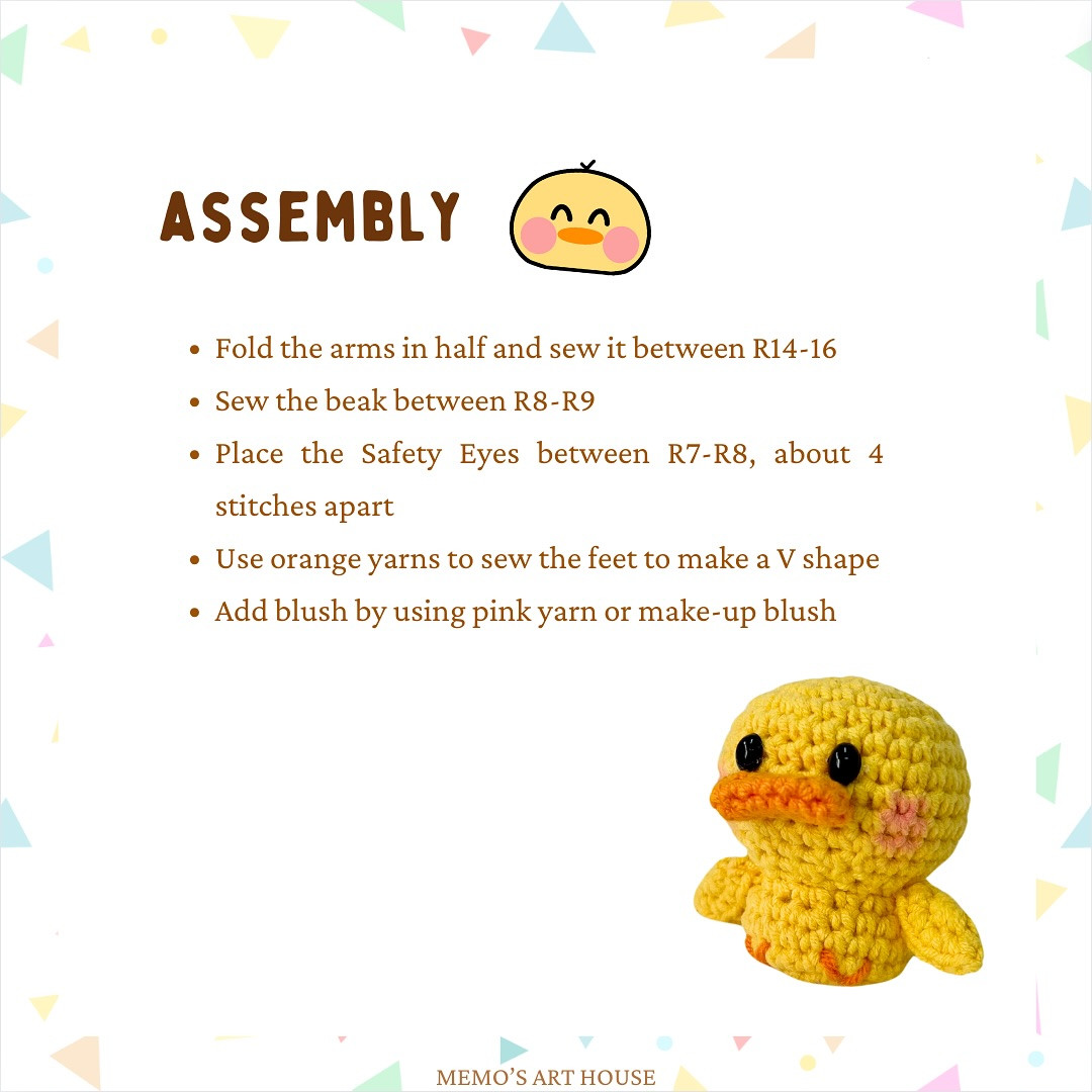 Free Crochet Pattern: Denden the Duck in a Rose Basket