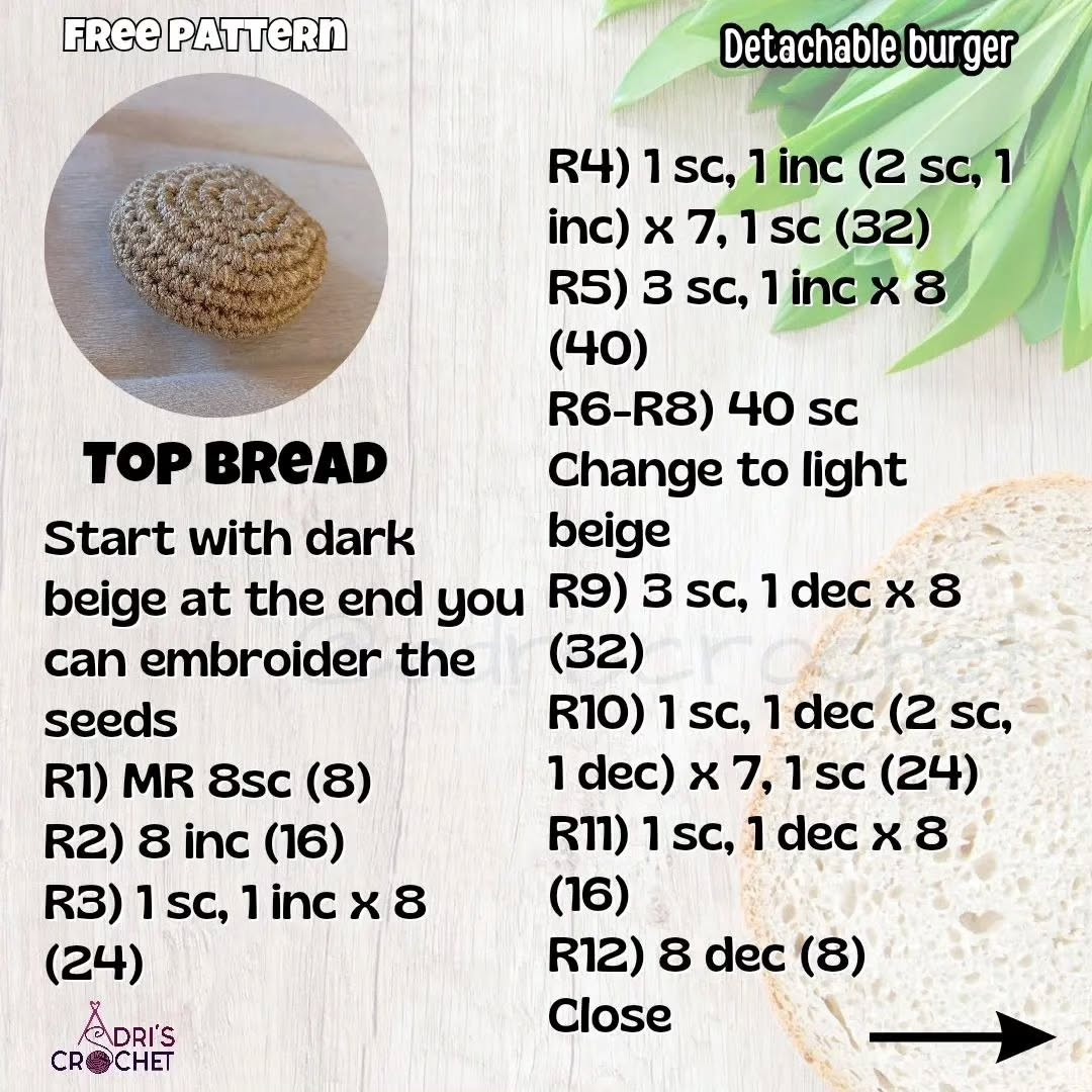 Free Crochet Pattern: Detachable Burger Amigurumi