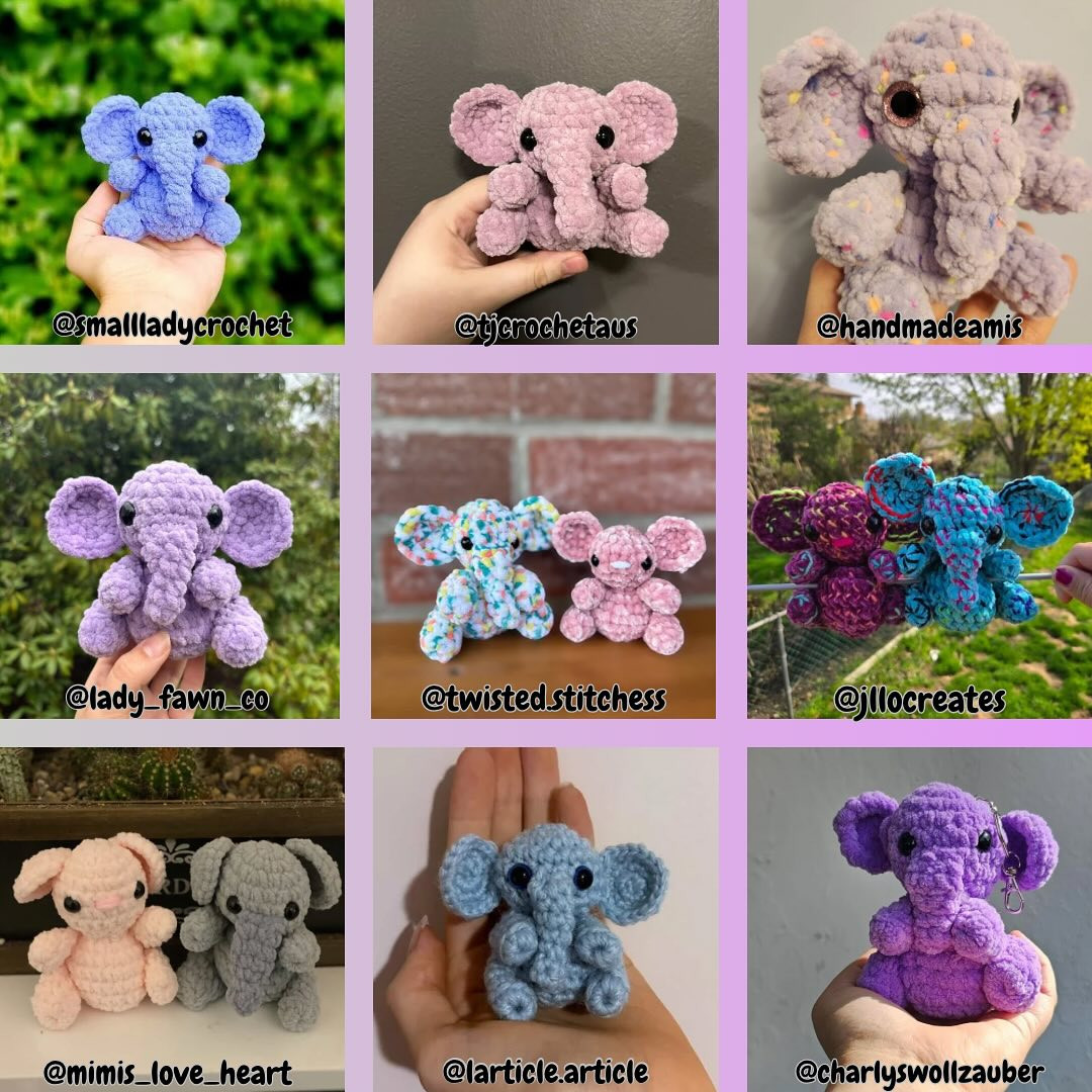 Free Crochet Pattern: Ella the Elephant & Missy the Mouse