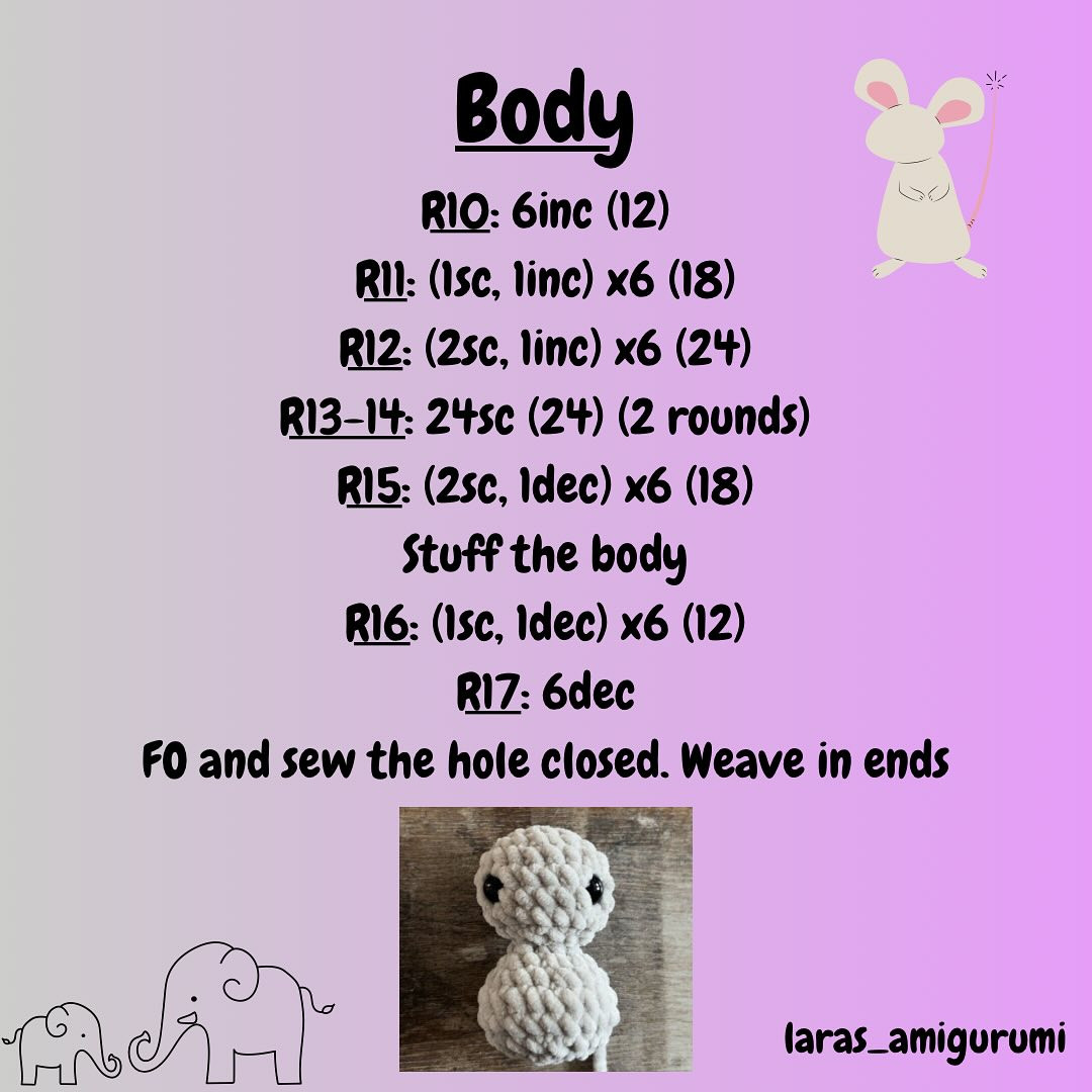 Free Crochet Pattern: Ella the Elephant & Missy the Mouse