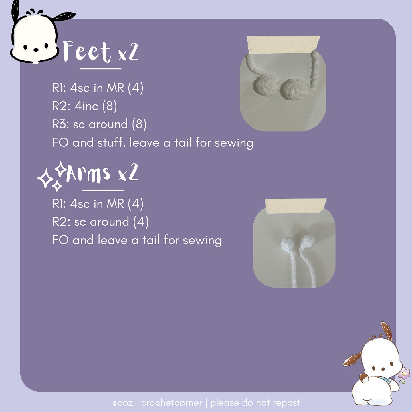 Free Crochet Pattern: Excited Pochacco Amigurumi