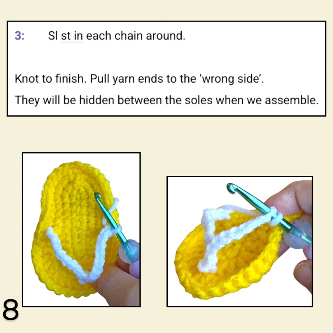Free Crochet Pattern: Flip Flop Keychain