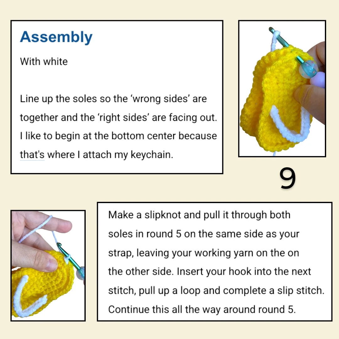 Free Crochet Pattern: Flip Flop Keychain