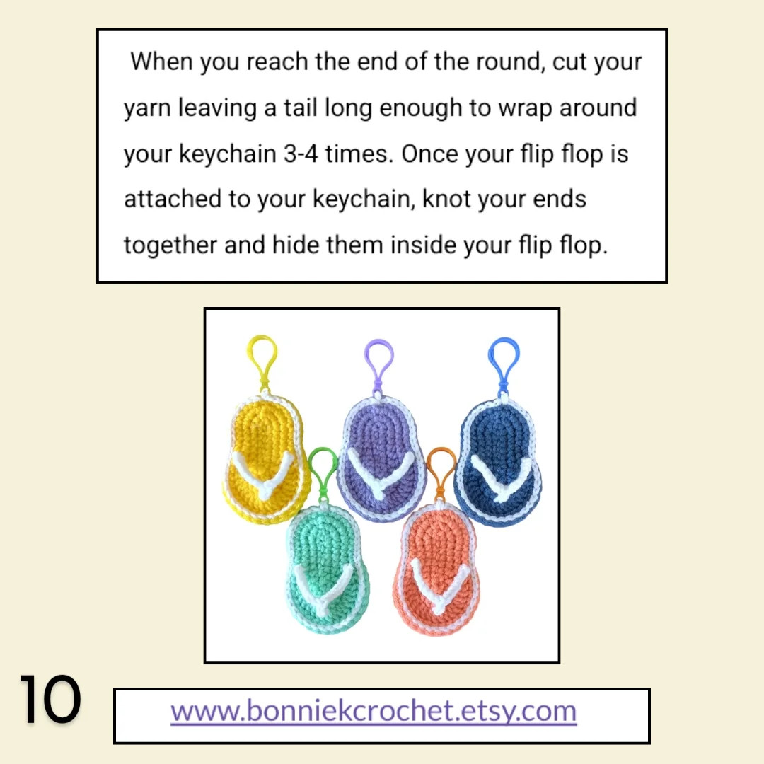 Free Crochet Pattern: Flip Flop Keychain
