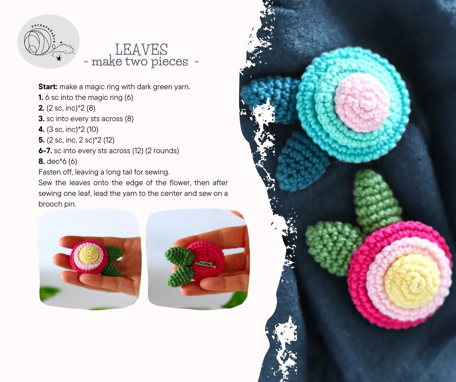 Free Crochet Pattern: Flower Brooch