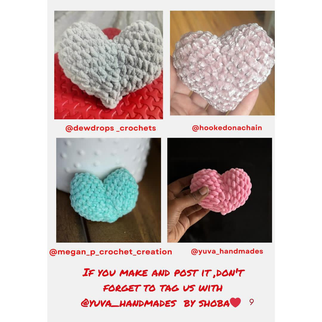 Free Crochet Pattern: Fluffy Heart Amigurumi